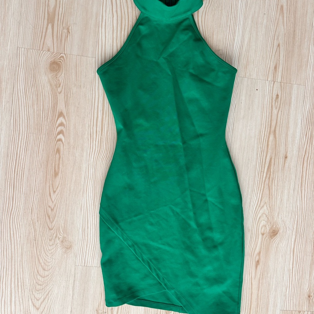 Superdown Vibrant Green Halter Mini Dress